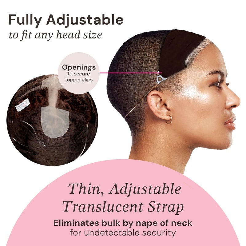 MILANO COLLECTION LaceTop Grip Comfort Band for Toppers Hair & Wiglets, NonSlip, Glueless Velvet Wig Band for Large Base Hairpieces, Adjustable Top Grip for Hair Topper & Wigs, Brown, Large - Image 3